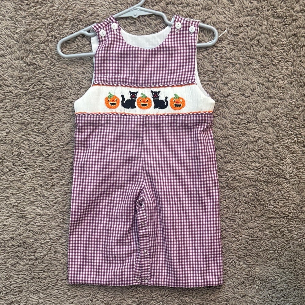 Nola Purple Checkered Overalls